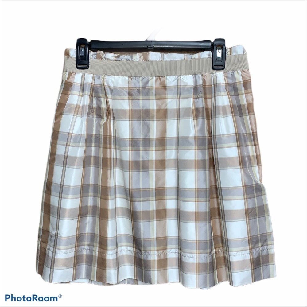 The Limited paper bag style waist tan plaid skirt size 6 - Picture 1 of 7